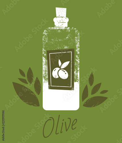 Hand drawn vector illustrations olive oil bottle
