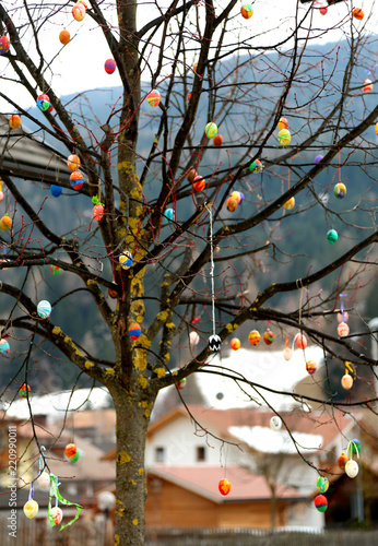 Photography Typical decored Tree with easter eggs