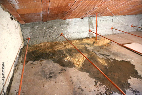 Foto wet attic with moisture problems and infiltrations