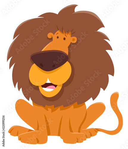 Fototapeta Naklejka Na Ścianę i Meble -  funny lion cartoon animal character