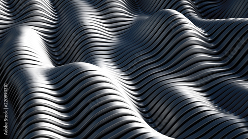 Wallpaper Mural Black background with lines. 3d illustration, 3d rendering. Torontodigital.ca