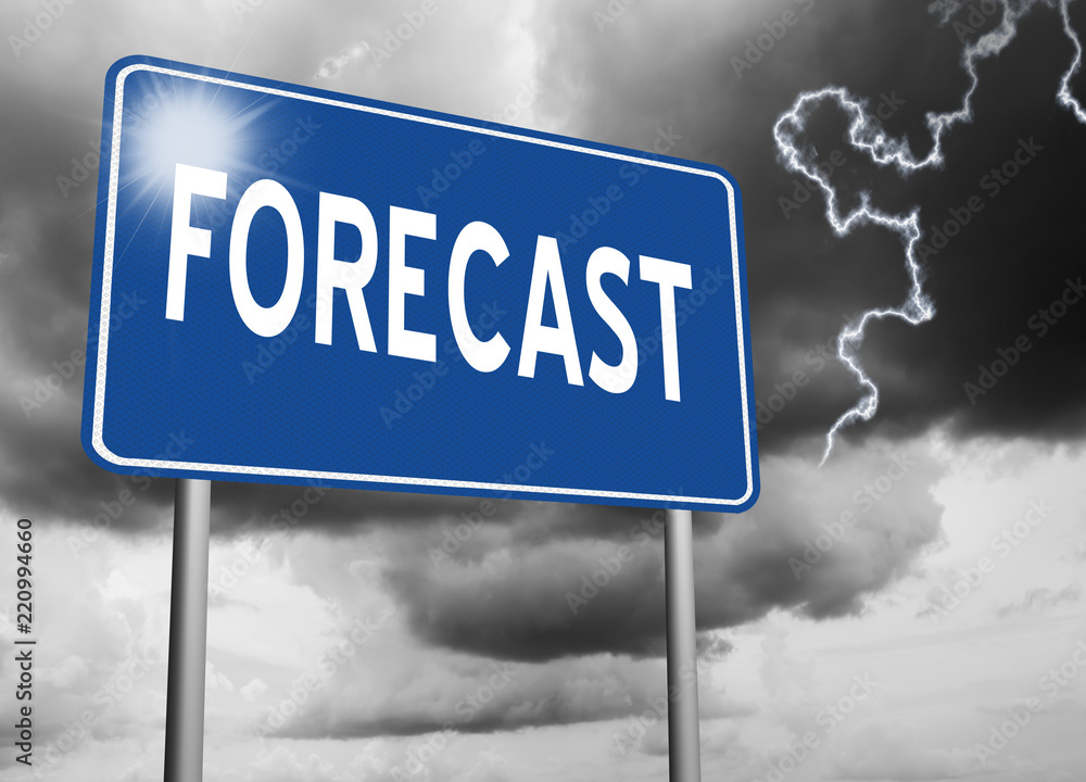Obraz premium Forecast sign on storm background