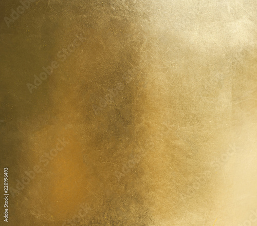 Fototapeta Shiny yellow leaf gold foil texture background