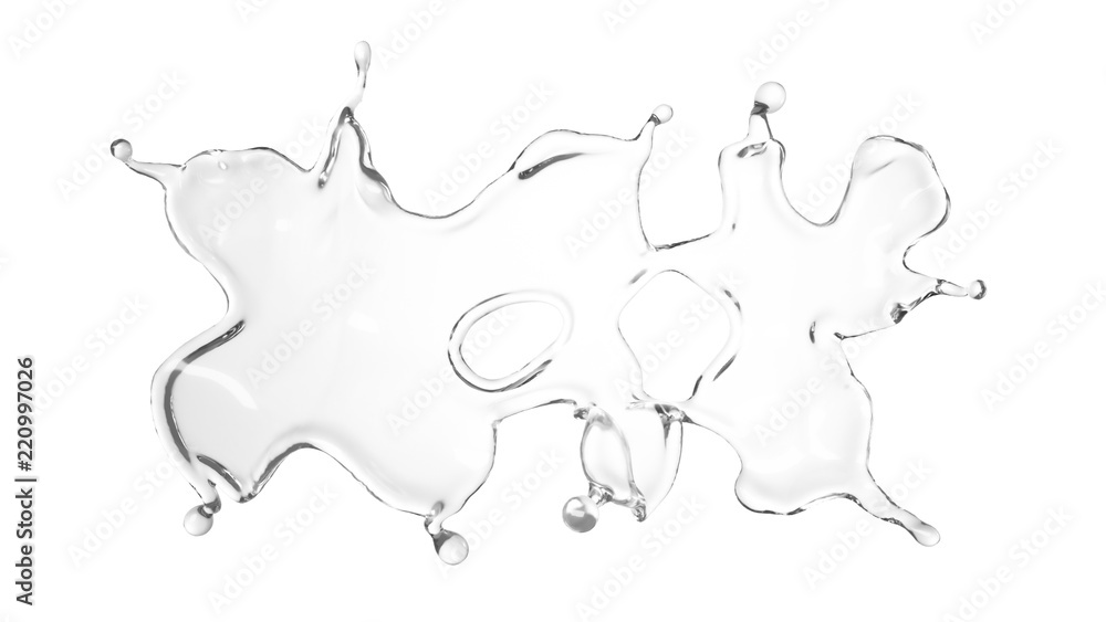A clear splash of water. 3d illustration, 3d rendering. A clear splash of water. 3d illustration, 3d rendering.