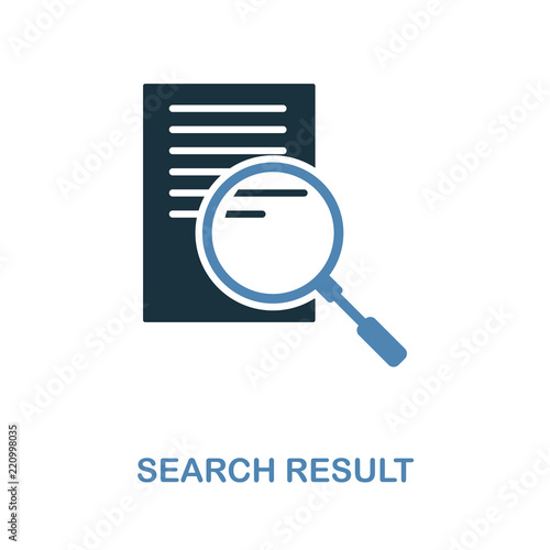 Search Result icon. Simple element illustration in 2 colors design. Search Result icon sign from seo collection. Perfect for web design, apps, software, print.