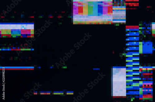 Obraz na płótnie Pixel pattern of a digital glitch / Abstract background, pattern of a digital glitch. w salonie