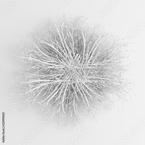 Paper flower on a white background. 3d illustration  3d rendering.