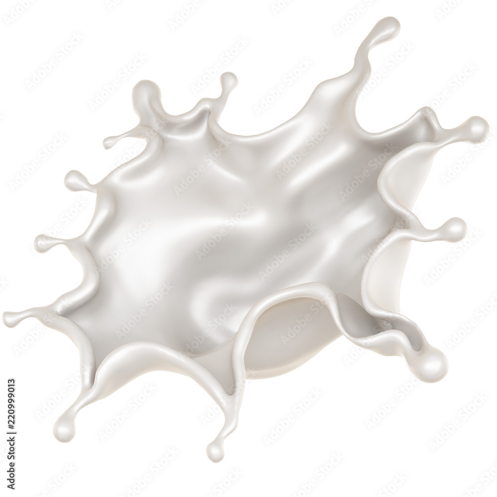 A splash of milk. 3d illustration, 3d rendering. A splash of milk. 3d illustration, 3d rendering.