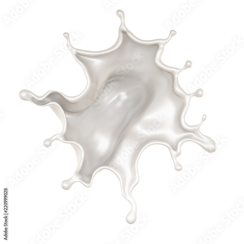 A splash of milk. 3d illustration  3d rendering.