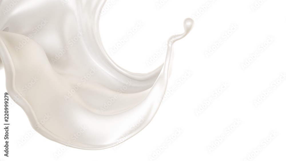 A splash of milk. 3d illustration, 3d rendering. A splash of milk. 3d illustration, 3d rendering.