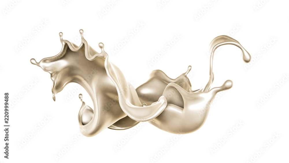 A splash of milk. 3d illustration, 3d rendering. A splash of milk. 3d illustration, 3d rendering.
