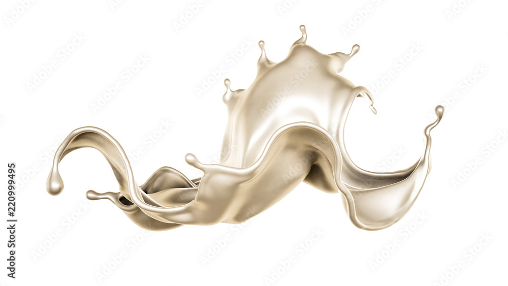A splash of milk. 3d illustration, 3d rendering. A splash of milk. 3d illustration, 3d rendering.
