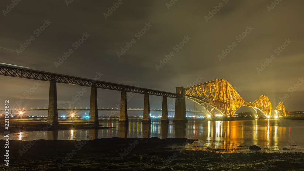 Forth Bridges at night