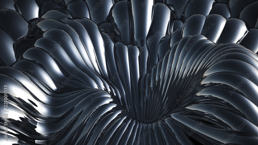 Obraz premium Gray metallic background. 3d illustration, 3d rendering.