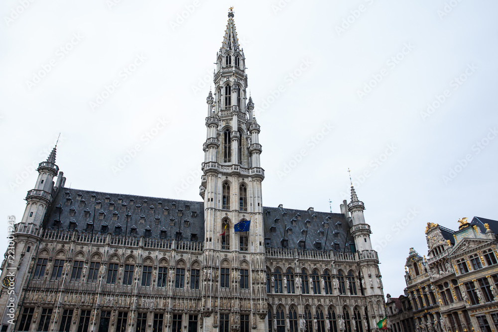 Brussels town hall building located on the famous Grand Place in Brussels