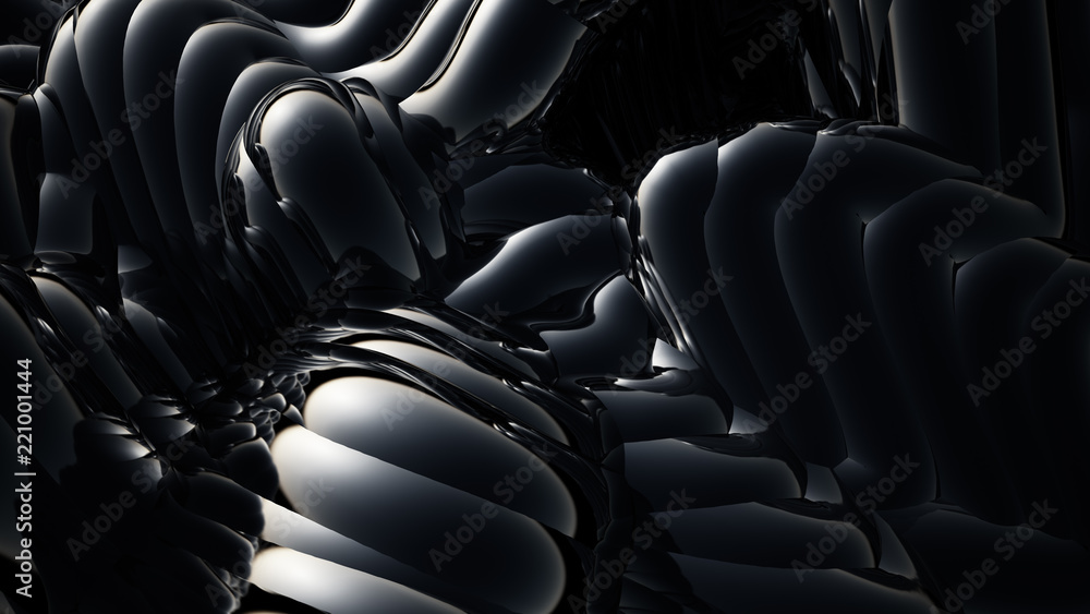 Obraz premium Black metallic background. 3d illustration, 3d rendering.