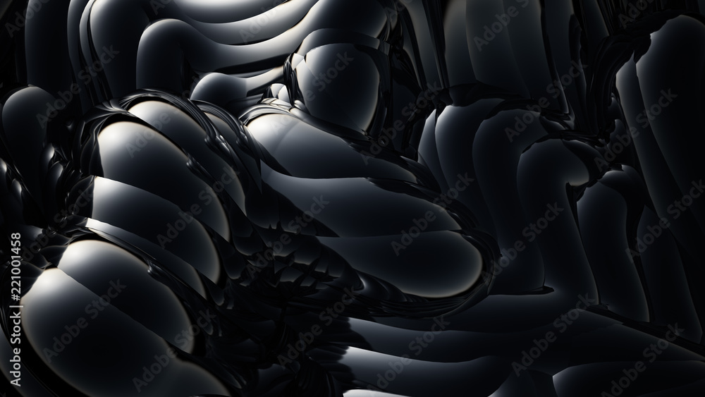 Obraz premium Black metallic background. 3d illustration, 3d rendering.