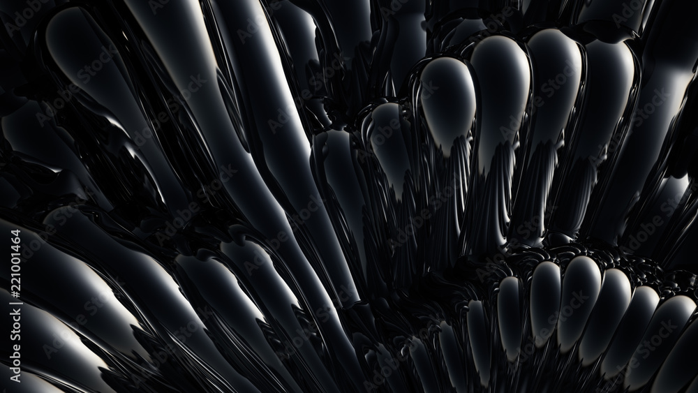 Obraz premium Black metallic background. 3d illustration, 3d rendering.