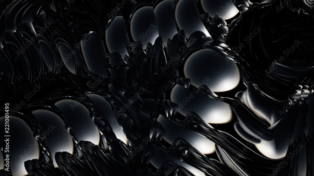 Obraz premium Black metallic background. 3d illustration, 3d rendering.