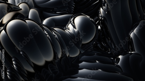 Black metallic background. 3d illustration  3d rendering.