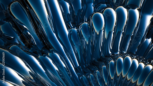 Blue metallic background. 3d illustration, 3d rendering.