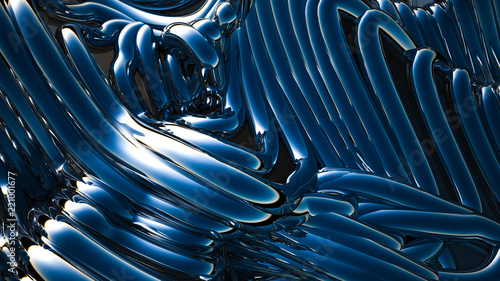 Blue metallic background. 3d illustration  3d rendering.