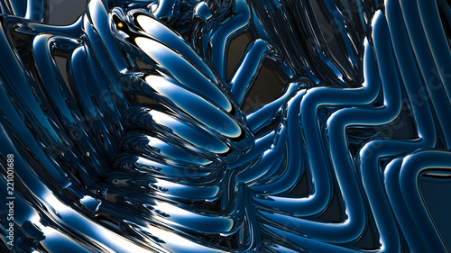 Blue metallic background. 3d illustration, 3d rendering.