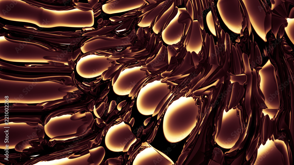 Fototapeta premium Gold metal background. 3d illustration, 3d rendering.