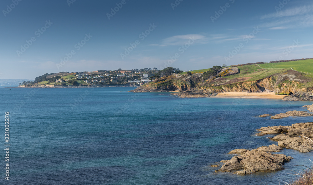 View to Molunan beaches and St Mawes, from St Anthony Head