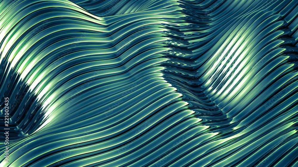 Green metallic background. 3d illustration, 3d rendering. Green metallic background. 3d illustration, 3d rendering.