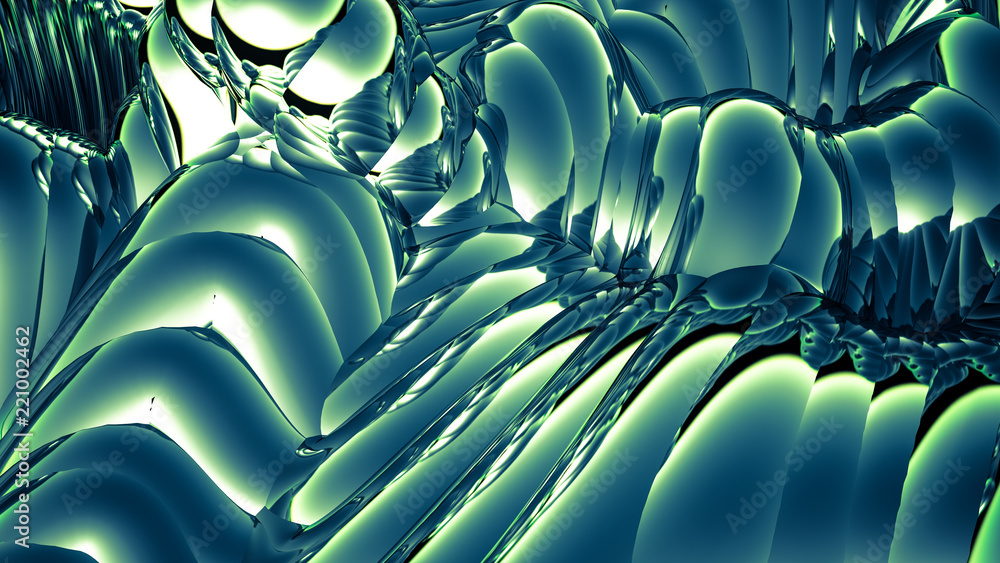 Obraz premium Green metallic background. 3d illustration, 3d rendering.