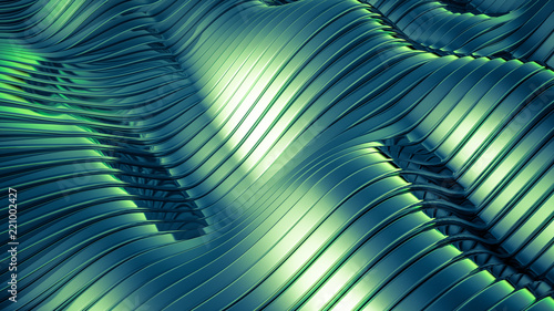 Green metallic background. 3d illustration  3d rendering.