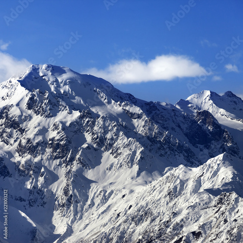 Snow winter mountains at nice sun day © BSANI