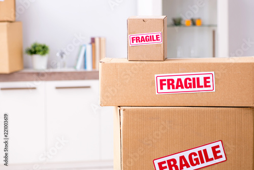 Transportation contractor with fragile boxes © Elnur