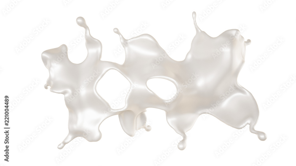 A splash of milk. 3d illustration, 3d rendering. A splash of milk. 3d illustration, 3d rendering.