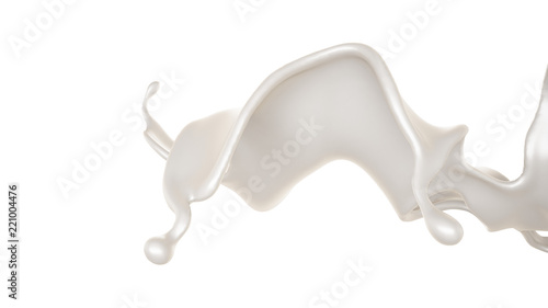 A splash of milk. 3d illustration, 3d rendering.