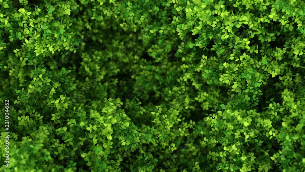 Beautiful summer background with leaves. 3d illustration, 3d rendering.