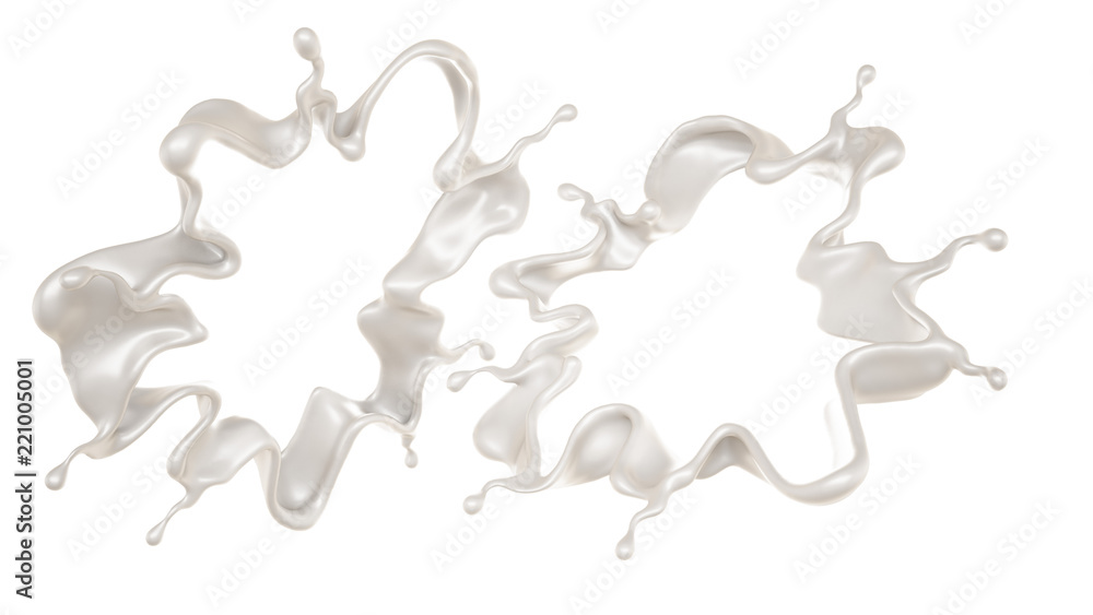 Obraz premium A splash of milk. 3d illustration, 3d rendering.