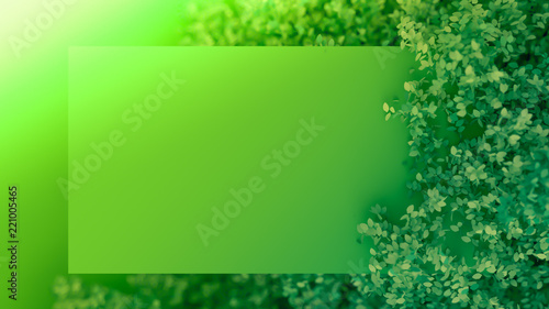 Beautiful summer background with leaves. 3d illustration, 3d rendering.