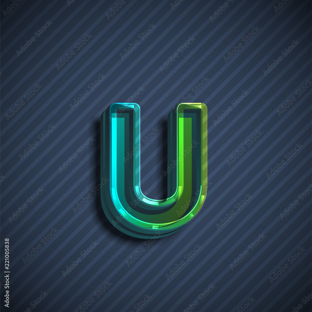 Glassy 3D font character, vector illustration Glassy 3D font character, vector illustration