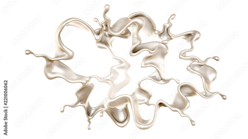 A splash of white paint. 3d illustration, 3d rendering. A splash of white paint. 3d illustration, 3d rendering.