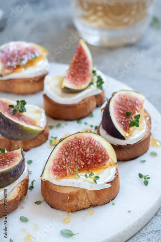 Camembert and figs on toast