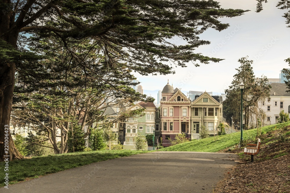 The Painted Ladies of San Francisco, California, USA as seen from Alamo Square Park The Painted Ladies of San Francisco, California, USA as seen from Alamo Square Park