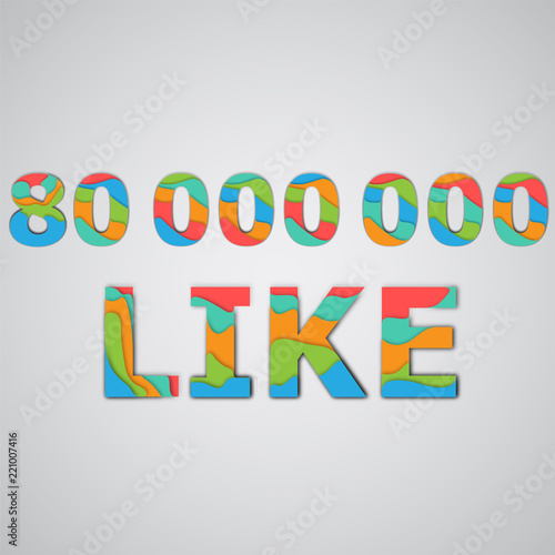 A number of likes made by colorful layered characters, vector illustration