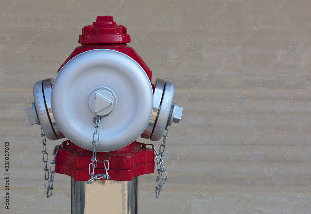 Fototapeta premium New and modern steel fire hydrant close-up