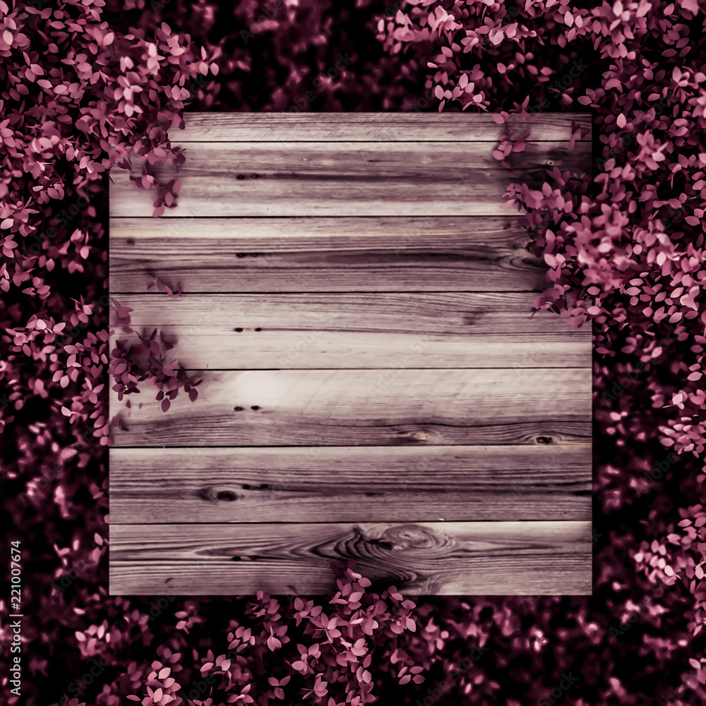 Beautiful pink background with leaves and wood texture, season of the year. 3d illustration, 3d rendering. Beautiful pink background with leaves and wood texture, season of the year. 3d illustration, 3d rendering.