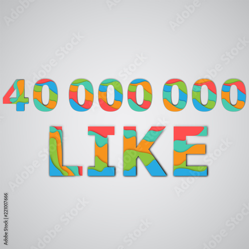 A number of likes made by colorful layered characters, vector illustration