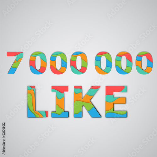 A number of likes made by colorful layered characters, vector illustration