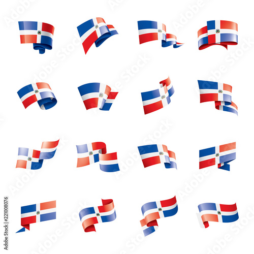 Dominicana flag, vector illustration on a white background