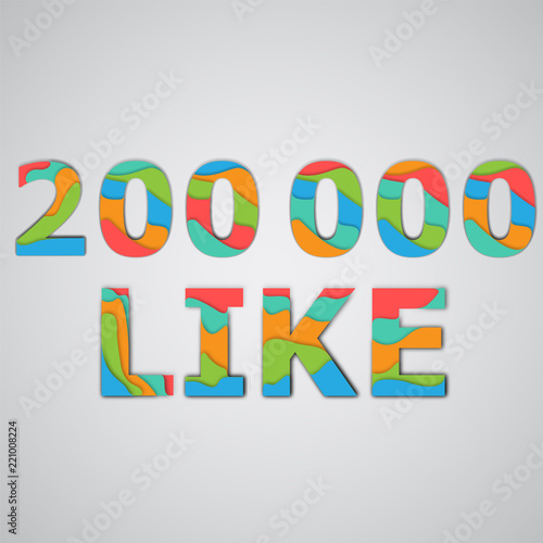A number of likes made by colorful layered characters, vector illustration